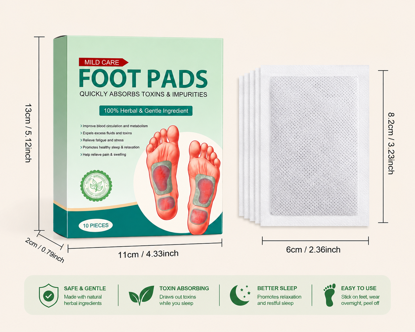 Herbal Detox Foot Pads (Pack of 20)